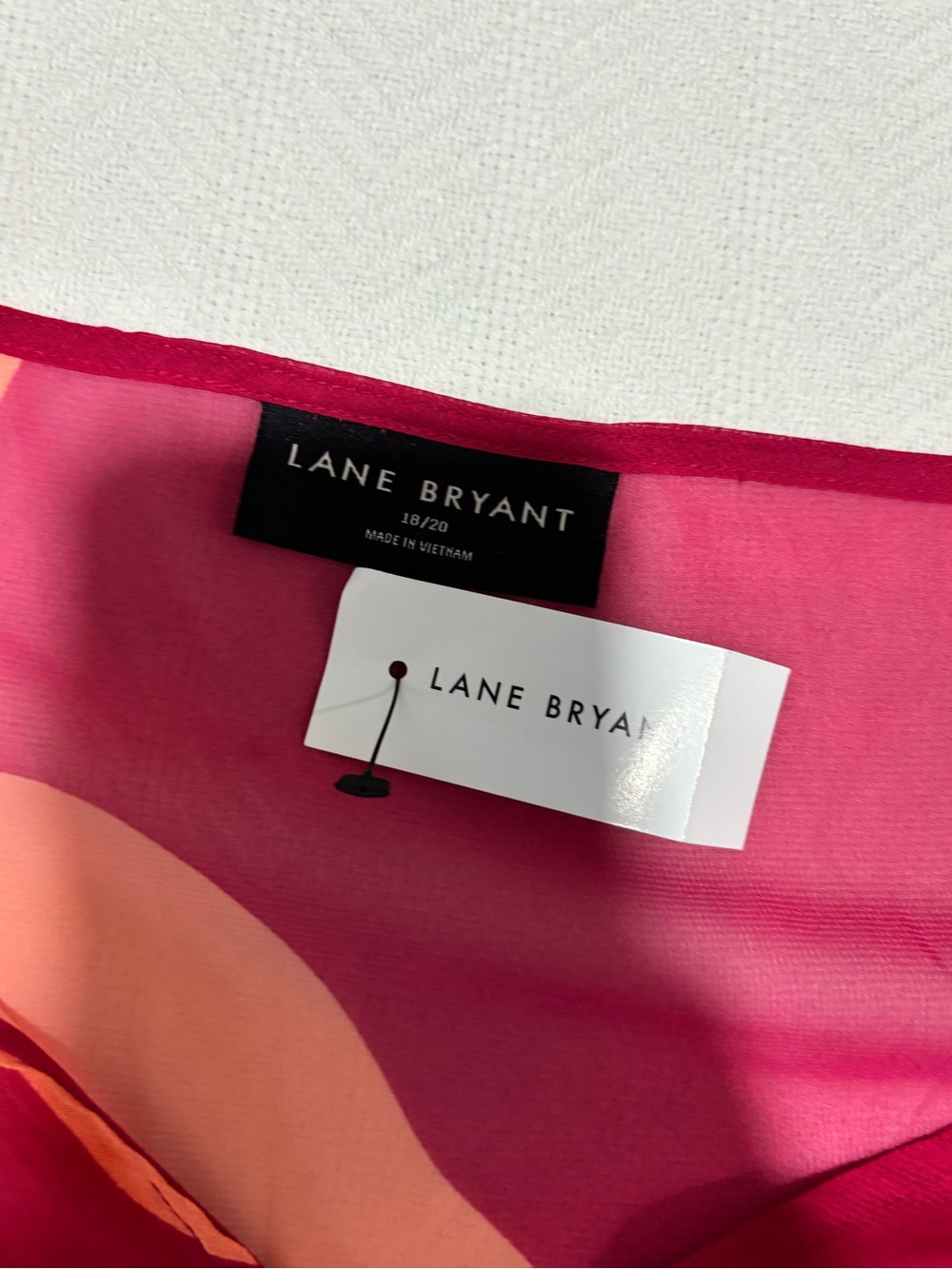 Lane Bryant Magenta & Orange V-Neck Swim Cover-Up Tunic with Drawstring - Picture 5 of 10